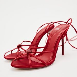 Zara Heart Detail Lace Up Sandals